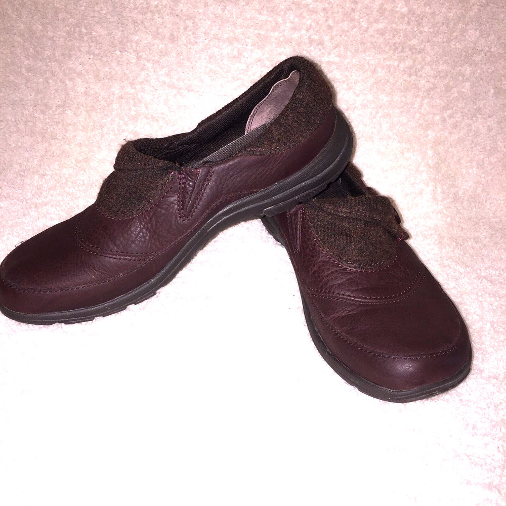 Merrell Women's Dassie Fold Andorra Burgundy Leather Moc Slip On Shoes Size 7